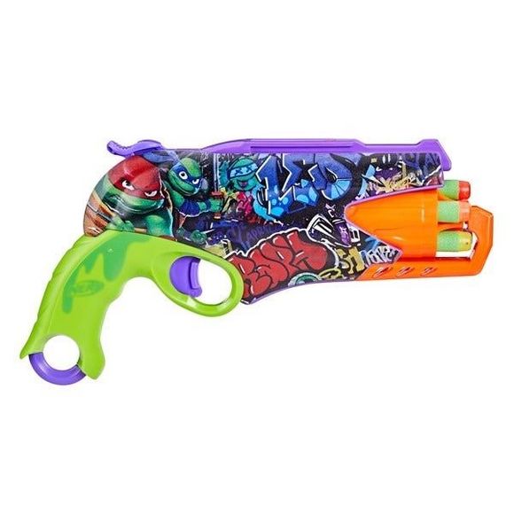 NERF Gun Teenage Mutant Ninja Turtles Mutant Mayhem Blaster, 10 Darts - Picture 4 of 6